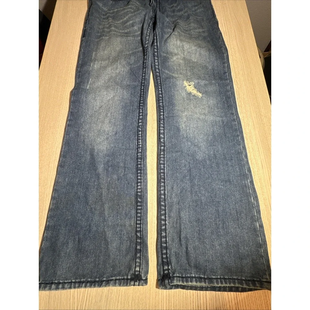 VTG True Religion Billy Super T Jeans Mens 34x33 Light Wash Blue Big Stitch Y2K